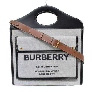 バーバリー(BURBERRY)のバーバリー ミディアム ツートン ポケットバッグ キャンバス ハンドバッグ(ハンドバッグ)