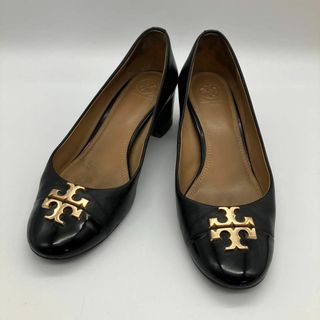 トリーバーチ(Tory Burch)の【高級感◎】トリーバーチ　パンプス　ヒール　ロゴ　レザー　エナメル　23.5cm(ハイヒール/パンプス)