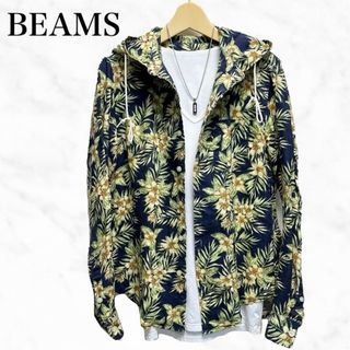 ビームス(BEAMS)のBEAMS 総柄パーカー　リネンジャケット　トップス　ライトアウター(パーカー)