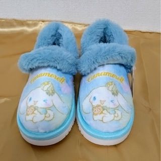 シナモロール  子供　ブーツ 　ジュース　裏起毛　16cm　水色(ブーツ)