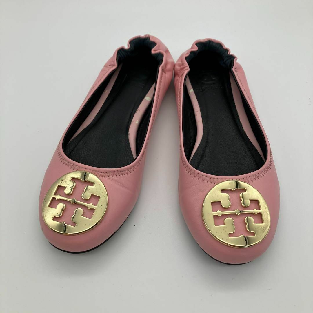 Tory Burch(トリーバーチ)のトリーバーチ　バレエシューズ　フラットパンプス　ピンク　レザー　羊革　23cm レディースの靴/シューズ(バレエシューズ)の商品写真