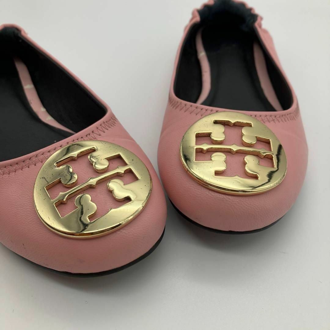 Tory Burch(トリーバーチ)のトリーバーチ　バレエシューズ　フラットパンプス　ピンク　レザー　羊革　23cm レディースの靴/シューズ(バレエシューズ)の商品写真
