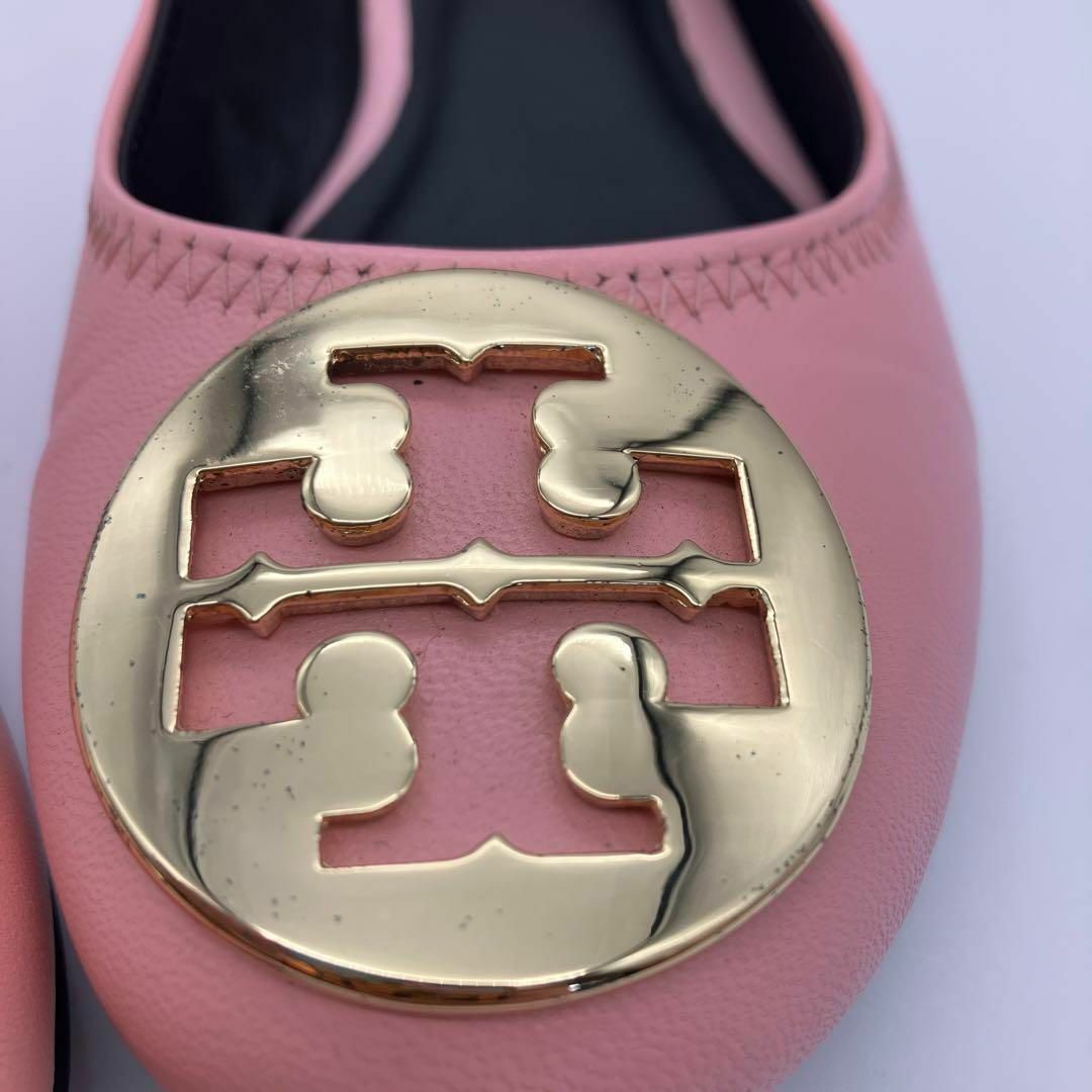 Tory Burch(トリーバーチ)のトリーバーチ　バレエシューズ　フラットパンプス　ピンク　レザー　羊革　23cm レディースの靴/シューズ(バレエシューズ)の商品写真