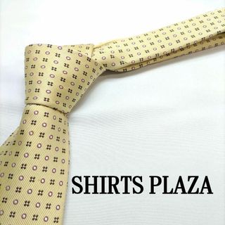 SHIRTS PLAZA ゴールド ドット柄 絹100％ ネクタイ(ネクタイ)