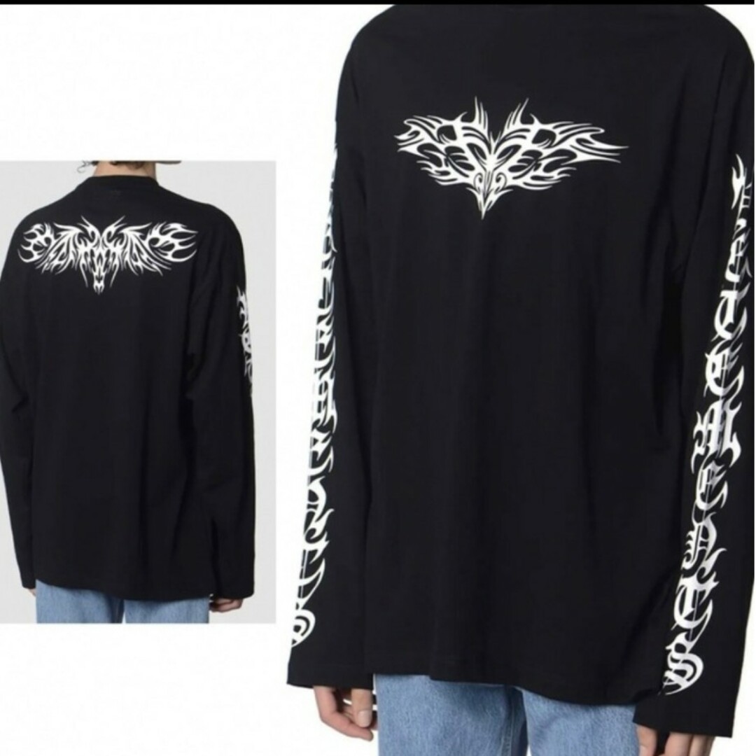 VETEMENTS(ヴェトモン)のVETEMENTS　ロンT　GOTHIC logo　M　ヴェトモン メンズのトップス(Tシャツ/カットソー(七分/長袖))の商品写真