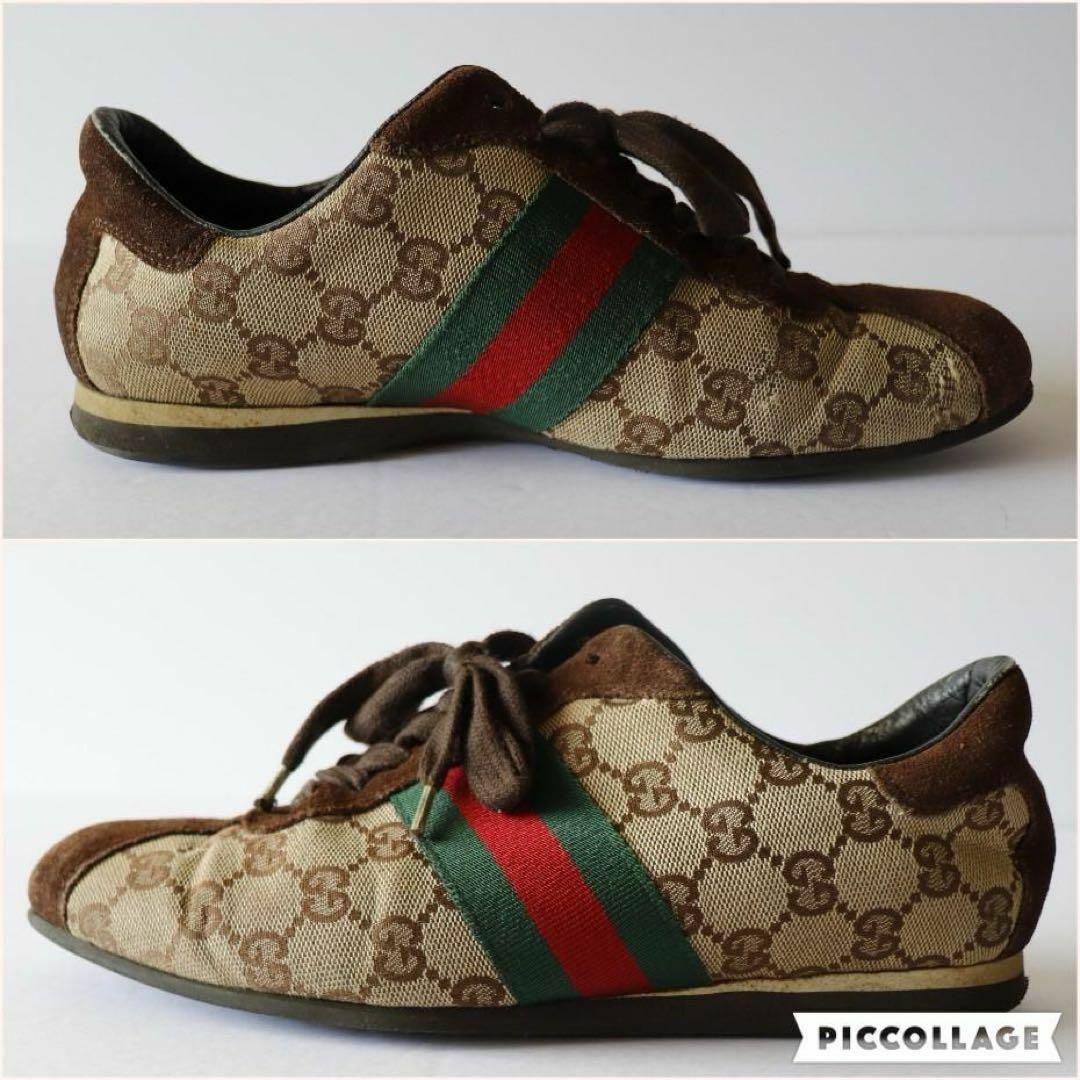 Gucci(グッチ)のグッチ GGキャンバス スエード シェリーライン ローカット スニーカー レディースの靴/シューズ(スニーカー)の商品写真