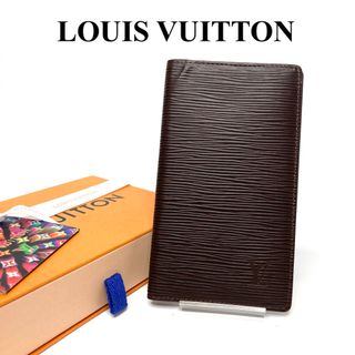 LOUIS VUITTON - ルイヴィトン　エピ　アジェンダポッシュ　札入れ　手帳カバー　長財布　ブラウン