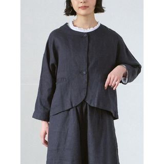 ネストローブ(nest Robe)のDgy リネンオックス ノーカラージャケット デコカンパニー ナチュラン(ノーカラージャケット)