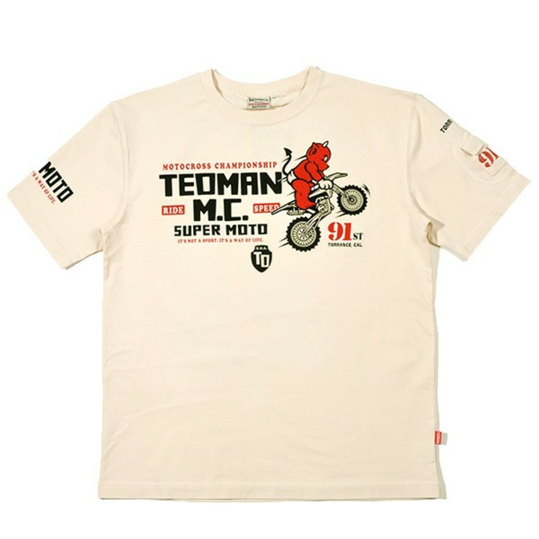 TEDMAN(テッドマン)のテッドマン/Tシャツ/ホワイト/TDSS-562/エフ商会/カミナリモータース メンズのトップス(Tシャツ/カットソー(半袖/袖なし))の商品写真