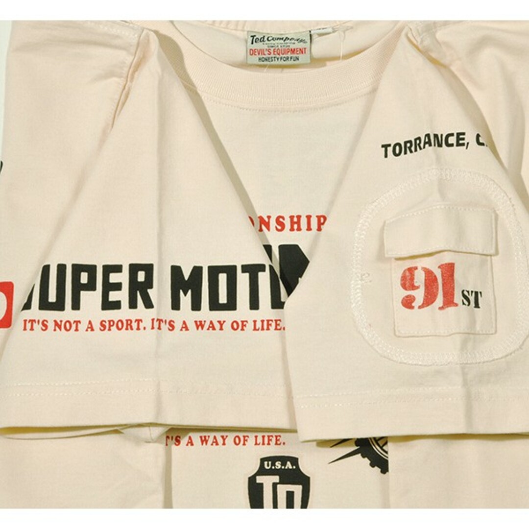 TEDMAN(テッドマン)のテッドマン/Tシャツ/ホワイト/TDSS-562/エフ商会/カミナリモータース メンズのトップス(Tシャツ/カットソー(半袖/袖なし))の商品写真