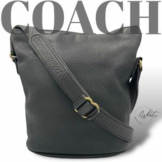 コーチ(COACH)の【美品】オールドコーチ ショルダーバッグ レザー 本革 斜め掛け バケツ型 黒(ショルダーバッグ)