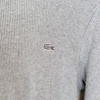 ラコステ(LACOSTE)の希少レア★ラコステ カットソー 長袖 クルーネック グレー サイズ36:日本S(カットソー(長袖/七分))