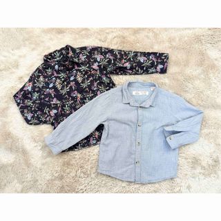 ザラキッズ(ZARA KIDS)の2着セット ZARA Kids＆next 長袖シャツ トップスまとめ売り 90(ブラウス)