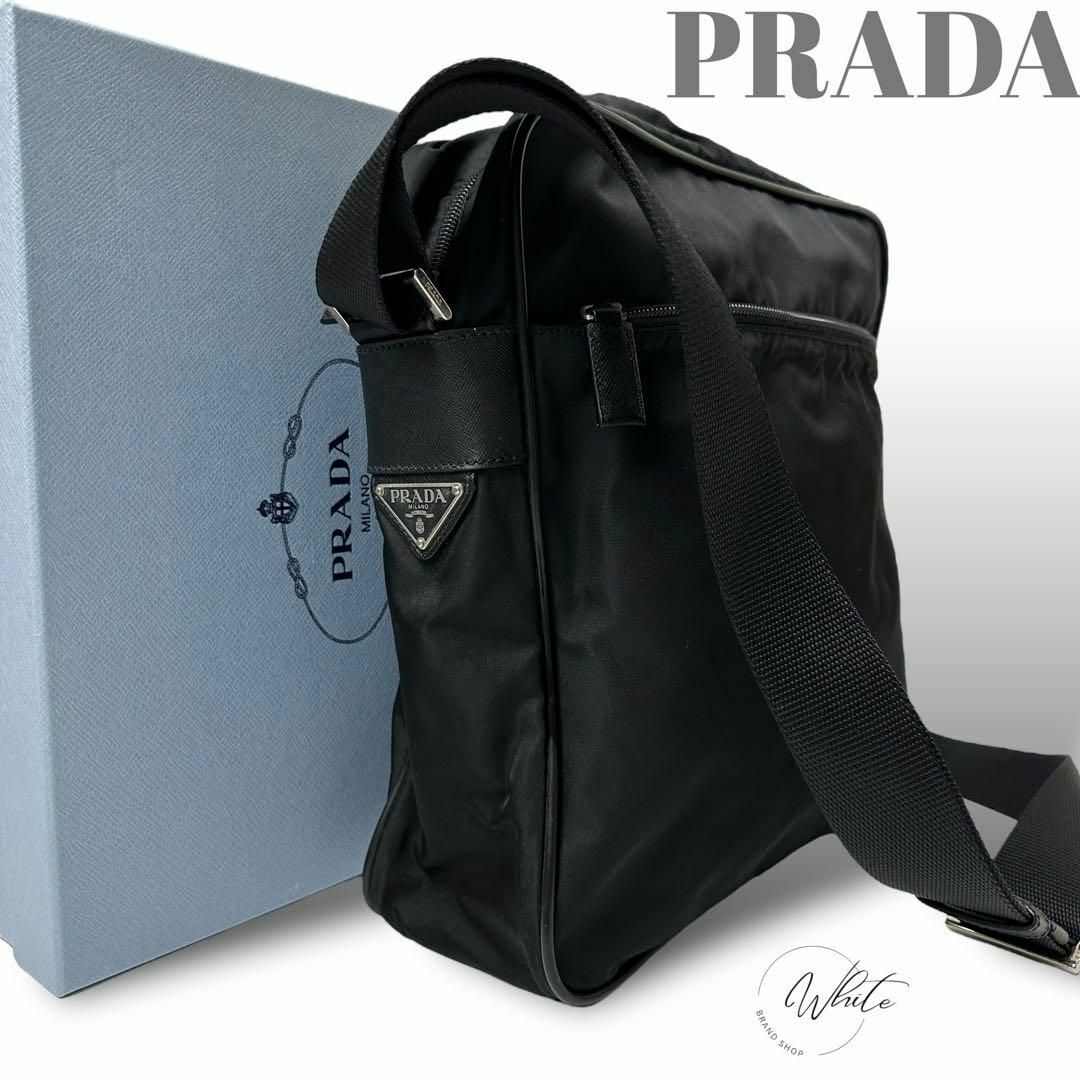 PRADA(プラダ)の【極美品】プラダ ショルダーバッグ 三角プレート ネロ テスートナイロン ポゴナ メンズのバッグ(ショルダーバッグ)の商品写真