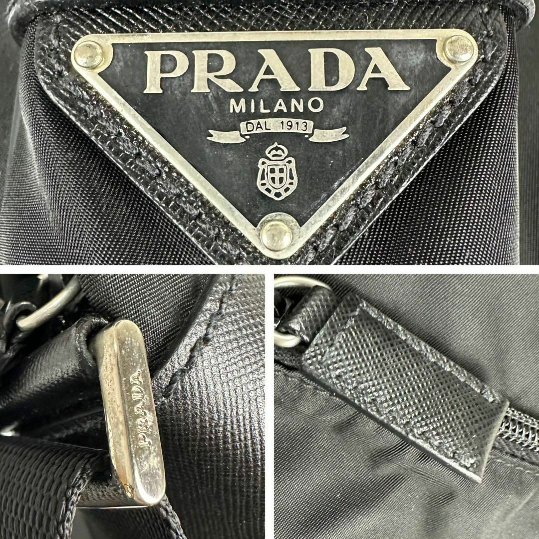 PRADA(プラダ)の【極美品】プラダ ショルダーバッグ 三角プレート ネロ テスートナイロン ポゴナ メンズのバッグ(ショルダーバッグ)の商品写真