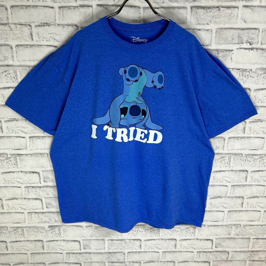 Disney(ディズニー)のDisney ディズニー スティッチ 逆立ち キャラ Tシャツ 半袖 輸入品 メンズのトップス(Tシャツ/カットソー(半袖/袖なし))の商品写真