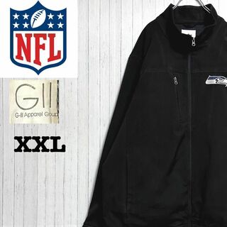 NFL　ジップアップジャケット　黒　ビッグシルエット　チーム刺繍　XXL(その他)