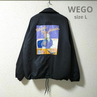 ウィゴー(WEGO)のWEGOウィゴー バックプリントアウター ジャンパー 黒(ナイロンジャケット)