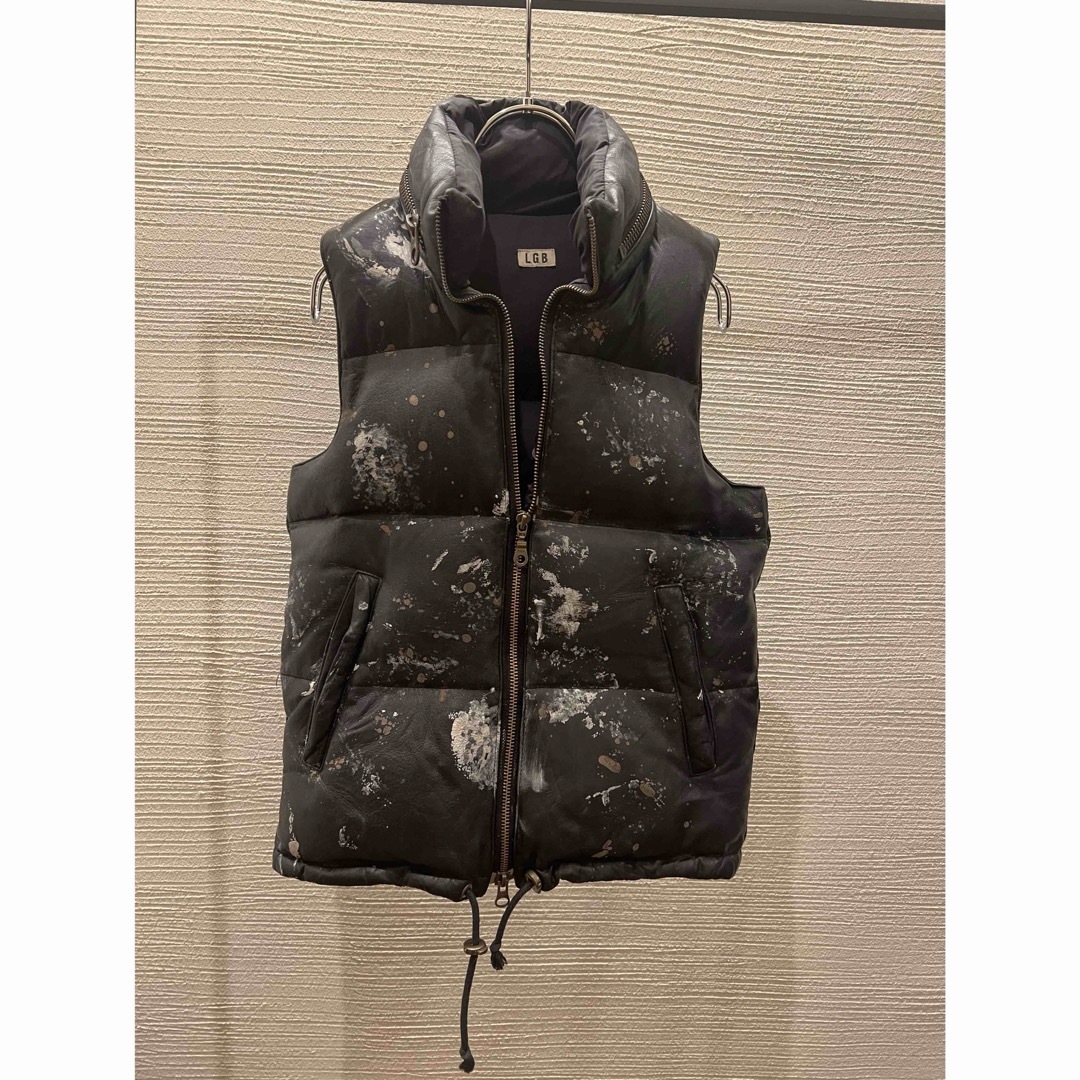 LGB(ルグランブルー)の00s archive L.G.B. leather down vest y2k レディースのトップス(ベスト/ジレ)の商品写真