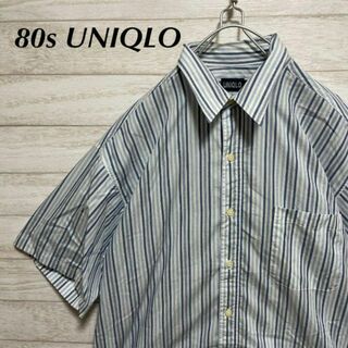ユニクロ(UNIQLO)の80s 90s UNIQLO ストライプ柄半袖シャツ オールド オーバーサイズ(シャツ)