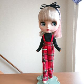 タカラトミー(Takara Tomy)の【ハンドメイド】22cmドール アウトフィット ストレートサロペット チェック(その他)