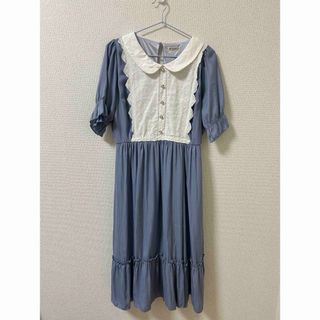 アクシーズファム(axes femme)の【notntさま専用】axes femme シアーストライプＯＰ サックス (ロングワンピース/マキシワンピース)