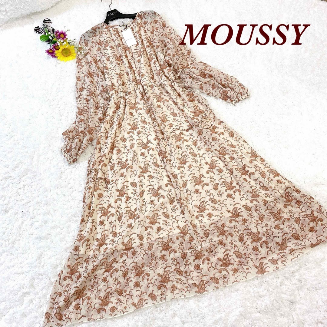 moussy(マウジー)の新品タグ付き⭐️MOUSSY マウジー ワンピース ペイズリー アイボリー M レディースのワンピース(ロングワンピース/マキシワンピース)の商品写真