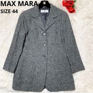 Max Mara - マックスマーラ テーラードジャケット 白系 ストライプ XL