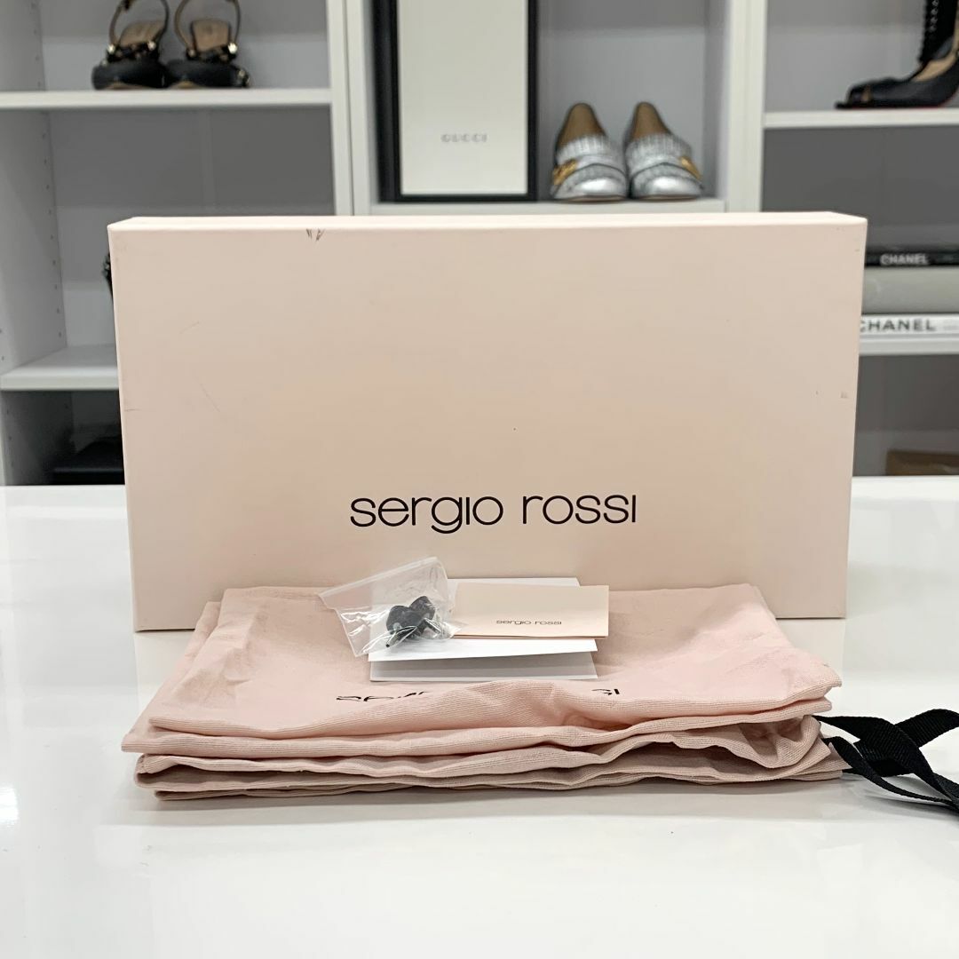 Sergio Rossi(セルジオロッシ)の8400 未使用 セルジオロッシ ベロア ビジュー パンプス パープル レディースの靴/シューズ(ハイヒール/パンプス)の商品写真