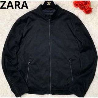 【極美品】ZARA ライダースジャケット ベロア スエード ブラック