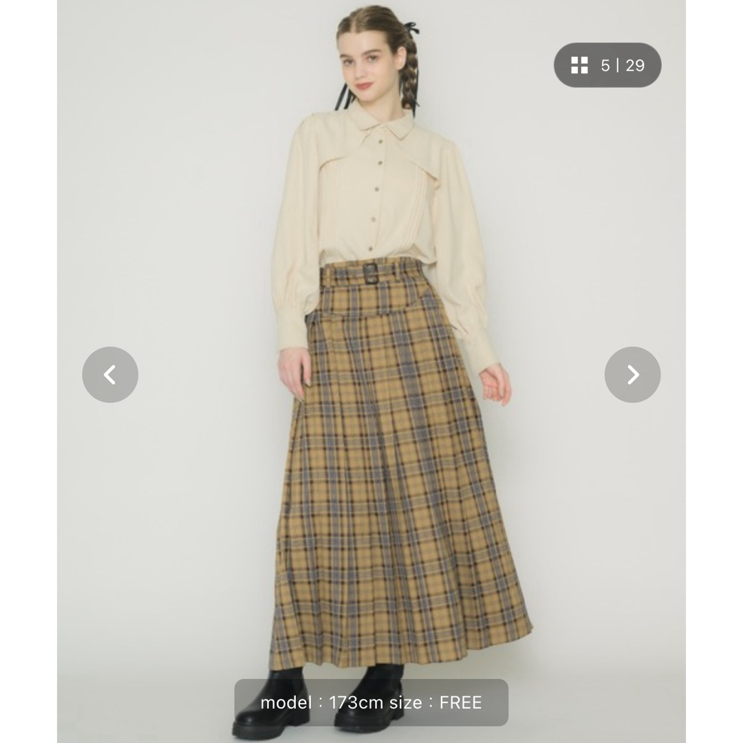 ZARA(ザラ)の【idem】チェックプリーツスカート レディースのスカート(ロングスカート)の商品写真