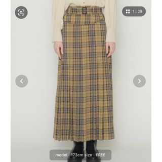 ザラ(ZARA)の【idem】チェックプリーツスカート(ロングスカート)