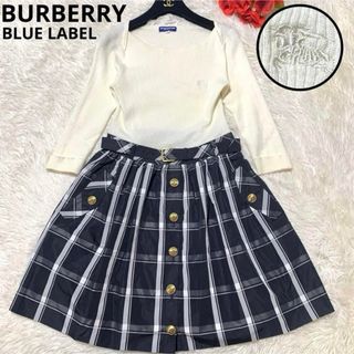 BURBERRY BLUE LABEL - 【美品】BURBERRY BLUE LABEL 切り替え ベルト付 ワンピース