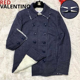 【極美品】RED VALENTINO ウール コート バックリボン 裏ボア 