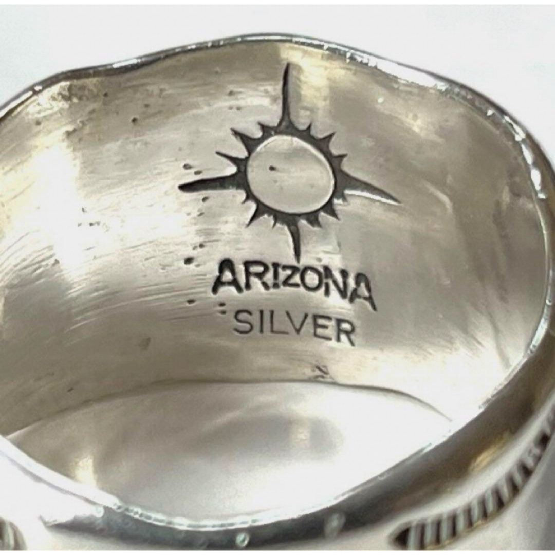 ARIZONA FREEDOM(アリゾナフリーダム)のアリゾナフリーダム/シルバーコンチョスタンプワークSILVERリング約21号位 メンズのアクセサリー(リング(指輪))の商品写真