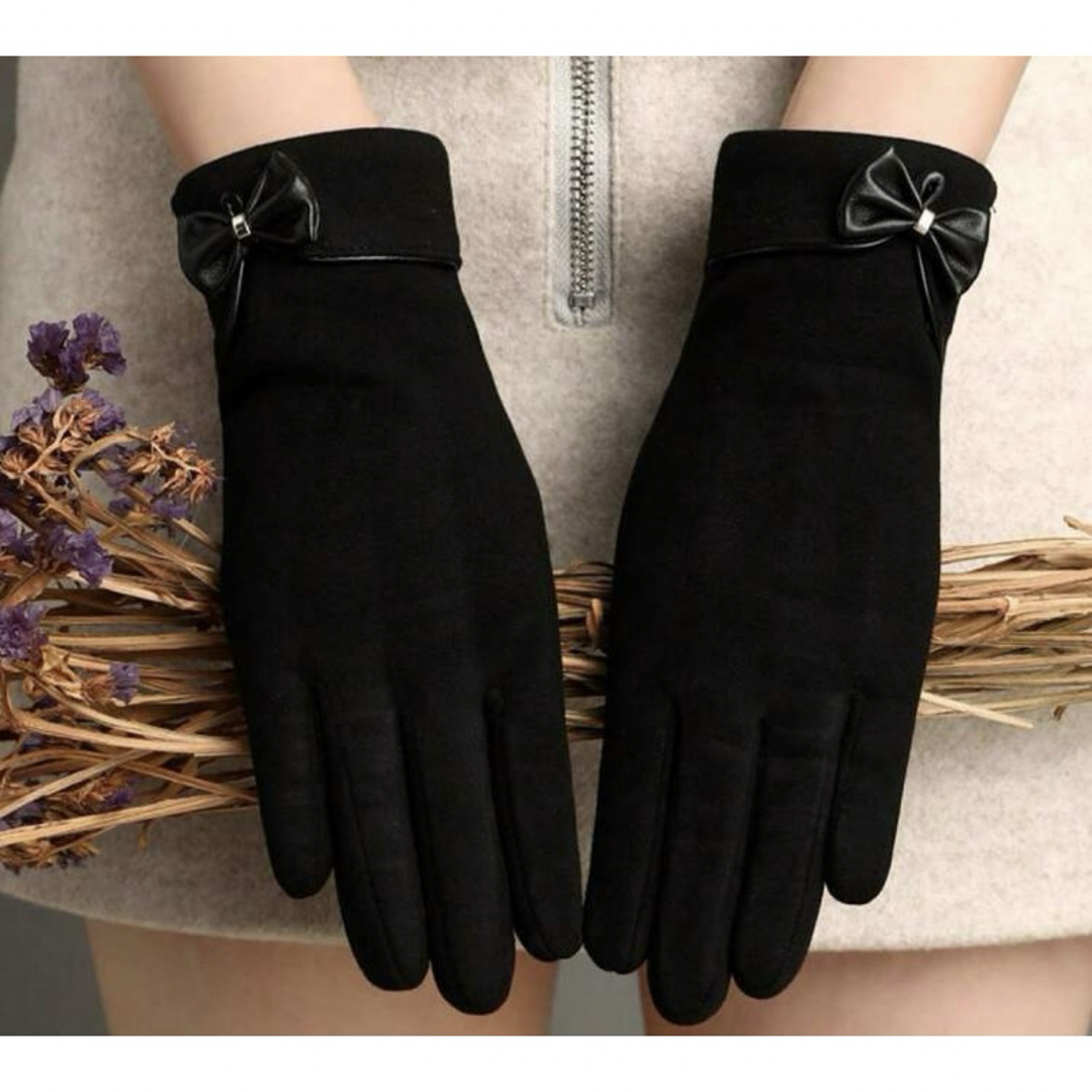 リボン グローブ 手袋 レディースのファッション小物(手袋)の商品写真