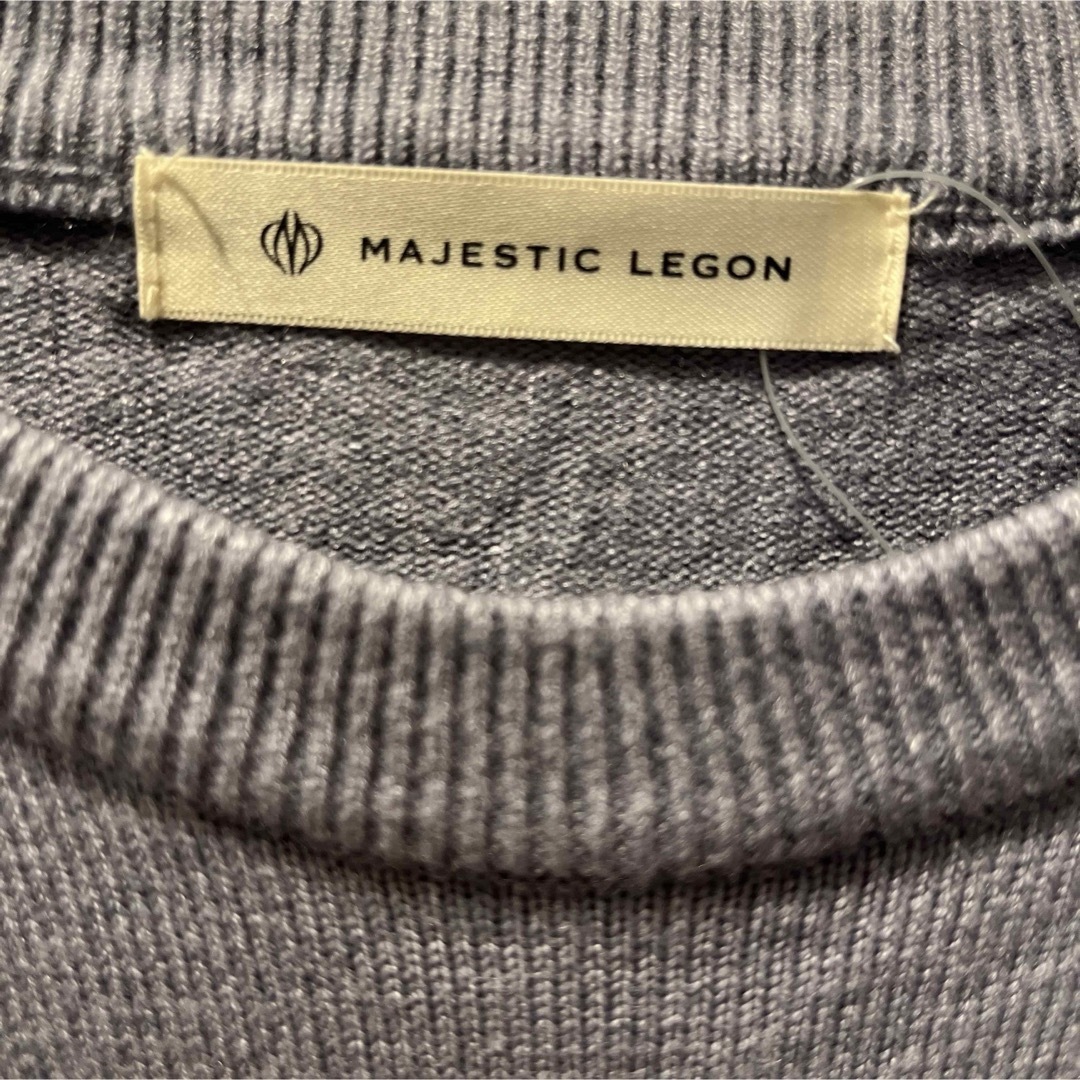 MAJESTIC LEGON(マジェスティックレゴン)のくすみブルー ニットワンピース レディースのワンピース(ミニワンピース)の商品写真