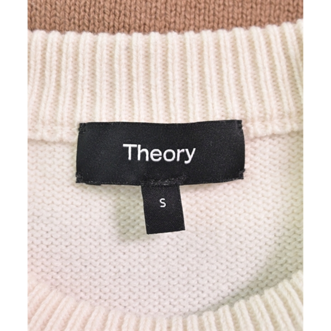 theory(セオリー)のTheory セオリー ニット・セーター S 白x黒x茶(ボーダー) 【古着】【中古】 レディースのトップス(ニット/セーター)の商品写真