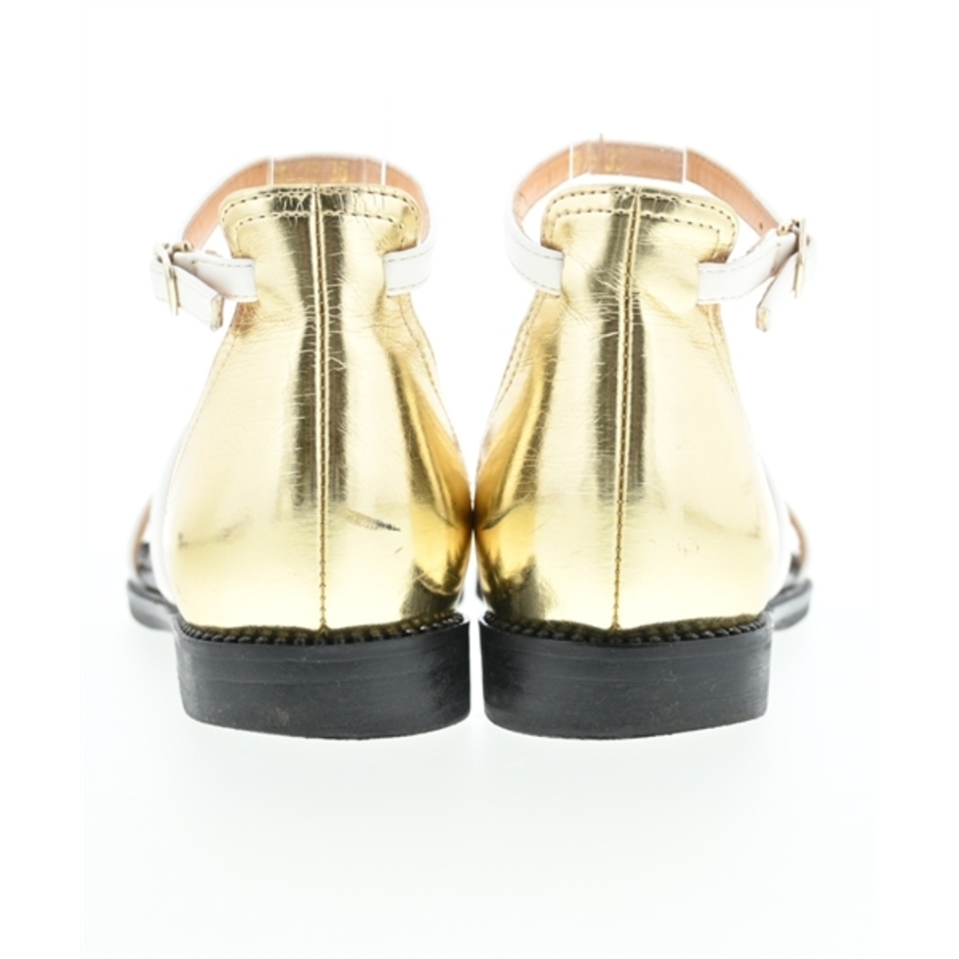 GEMMA LINN(ジェマリン)のGEMMA LINN サンダル EU35(21.5cm位) 白x黒xゴールド 【古着】【中古】 レディースの靴/シューズ(サンダル)の商品写真