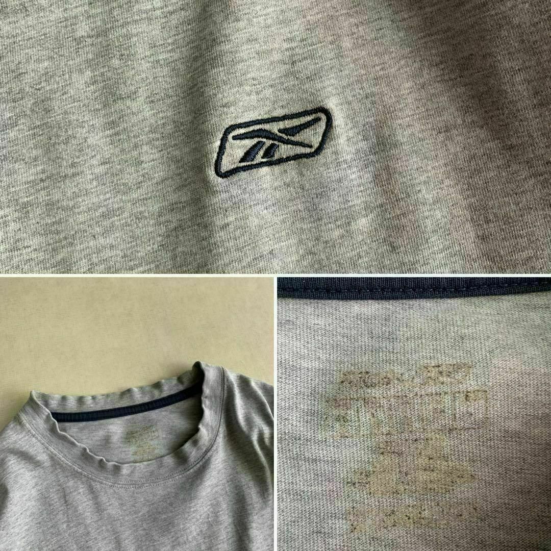 Reebok(リーボック)のReebok リーボック グレー ワンポイント Tシャツ 刺繍ロゴ メンズのトップス(Tシャツ/カットソー(半袖/袖なし))の商品写真