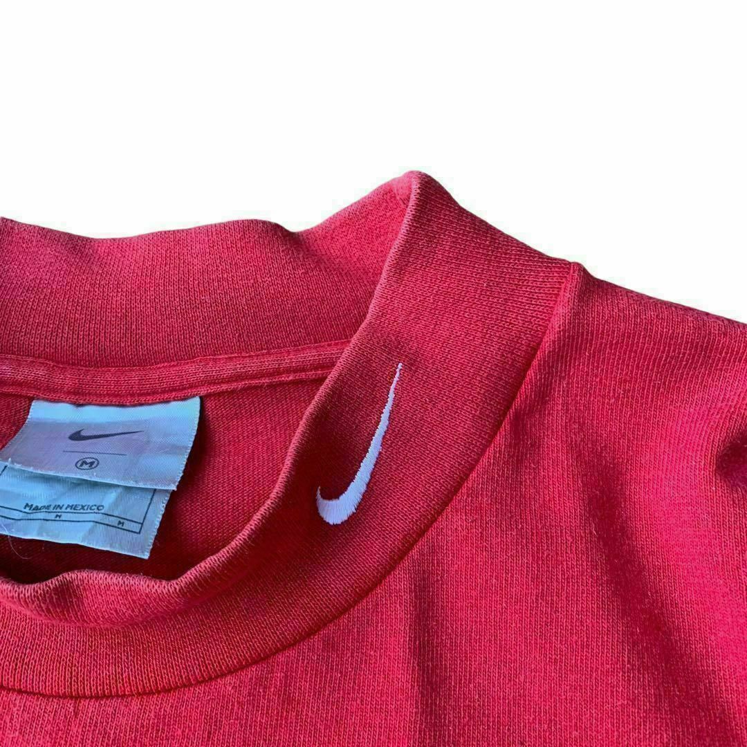 NIKE(ナイキ)の00’s Nike ナイキ モックネックロンT 首周りロゴ レッド メンズのトップス(Tシャツ/カットソー(七分/長袖))の商品写真