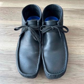 クラークス(Clarks)のクラークス Wallabee メンズ ワラビー ブラック レザー 24センチ(スリッポン/モカシン)