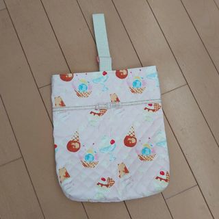 ★いちぢくタルトハンドメイド★アイスクリーム柄　上履き入れ　シューズバッグ(バッグ/レッスンバッグ)