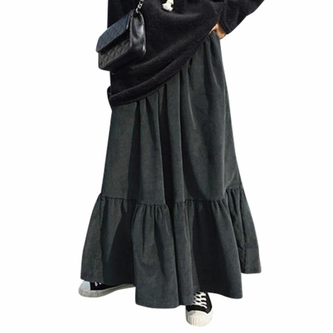 [DAYCLOSET] フレアスカート ロング丈 レディース ティアード ギャザ レディースのファッション小物(その他)の商品写真