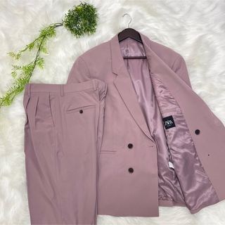 ZARA ザラ セットアップ スーツ ダブル ジャケット パンツ ピンク