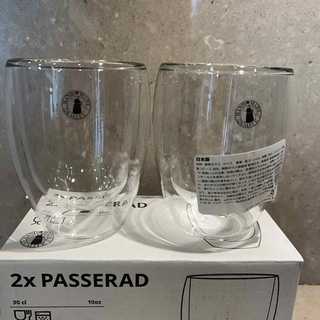 イケア(IKEA)の耐熱性ダブルウォールグラス　2個セット(食器)