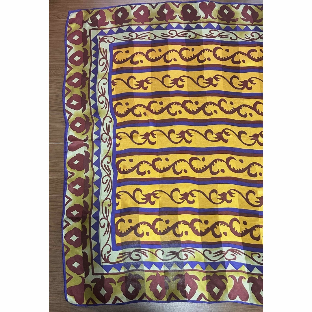 スカーフ カラフル イエロー 黄色 ヴィンテージ レトロ 民族 エスニック レディースのファッション小物(バンダナ/スカーフ)の商品写真