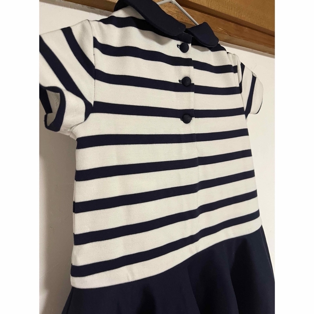 POLO RALPH LAUREN(ポロラルフローレン)の【新品】ラルフローレン　80cm ボーダーワンピース キッズ/ベビー/マタニティのベビー服(~85cm)(ワンピース)の商品写真