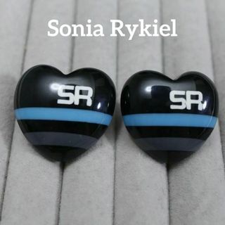 SONIA RYKIEL - 【匿名配送】ソニアリキエル イヤリング ゴールド ハート ロゴ 黒