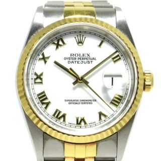 ロレックス(ROLEX)のROLEX(ロレックス) 腕時計 デイトジャスト 16233 メンズ SS×K18YG/21コマ/ローマンインデックス 白(その他)